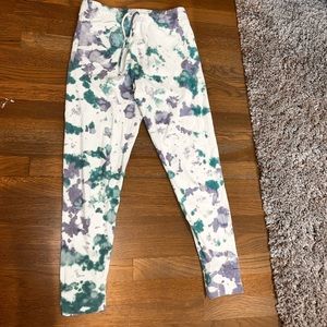 blue tie-dye PINK sweatpants